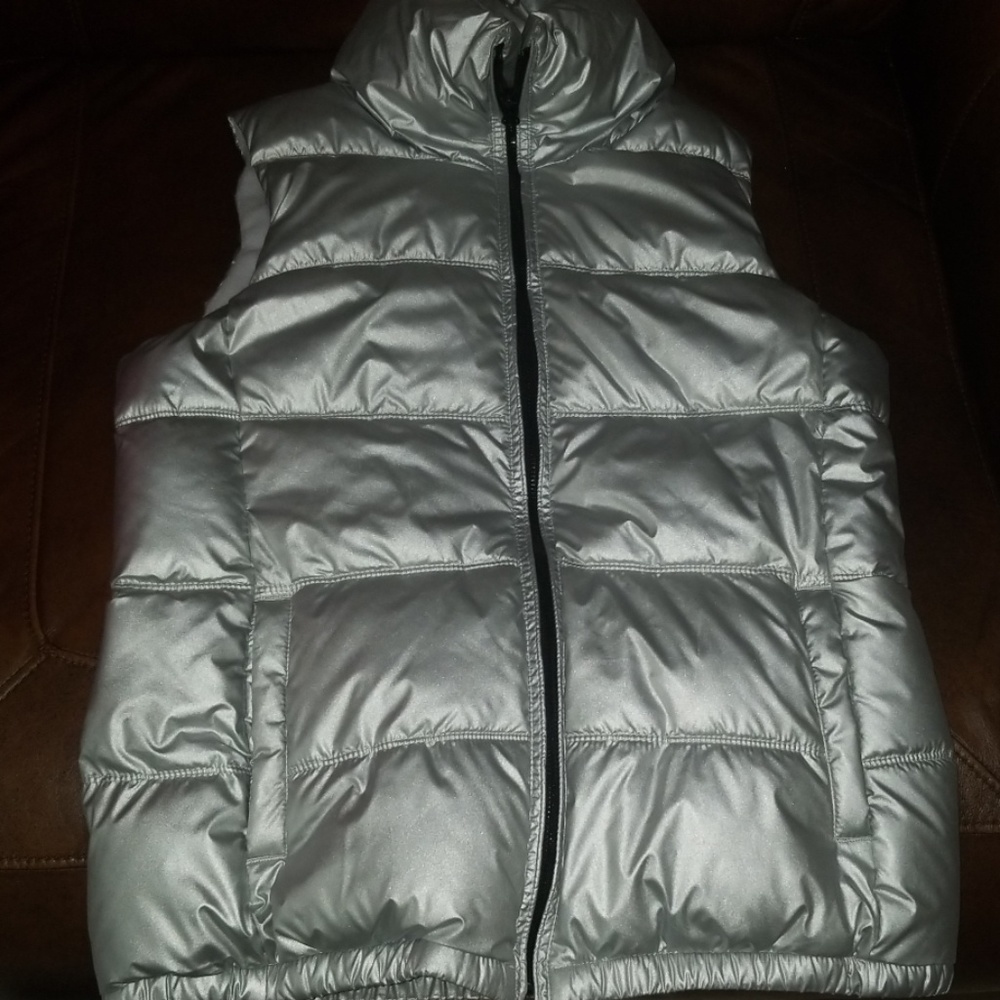 Old Navy Silver Puffer Vest
